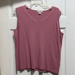 Dress Barn Dusty Rose V-Neck Tank Top